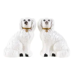 Figurines de chien en céramique, style anglais, années 1970, fabriquées en Angleterre.
