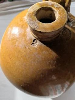 Flacon à whisky en grès de Bristol, à côtés plats, 2 gallons, victorien (vers 1900)