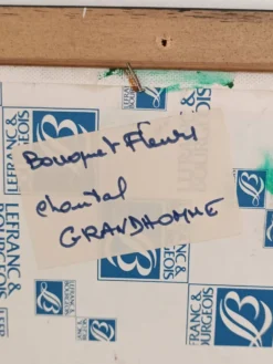 floral vintage signé GCH – bouquet de fleurs, 1993