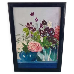 floral vintage signé GCH – bouquet de fleurs, 1993