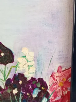floral vintage signé GCH – bouquet de fleurs, 1993