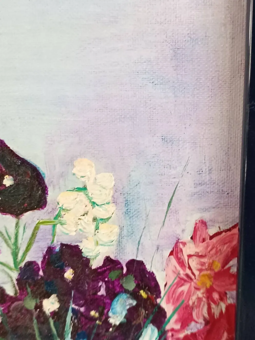 floral vintage signé GCH – bouquet de fleurs, 1993