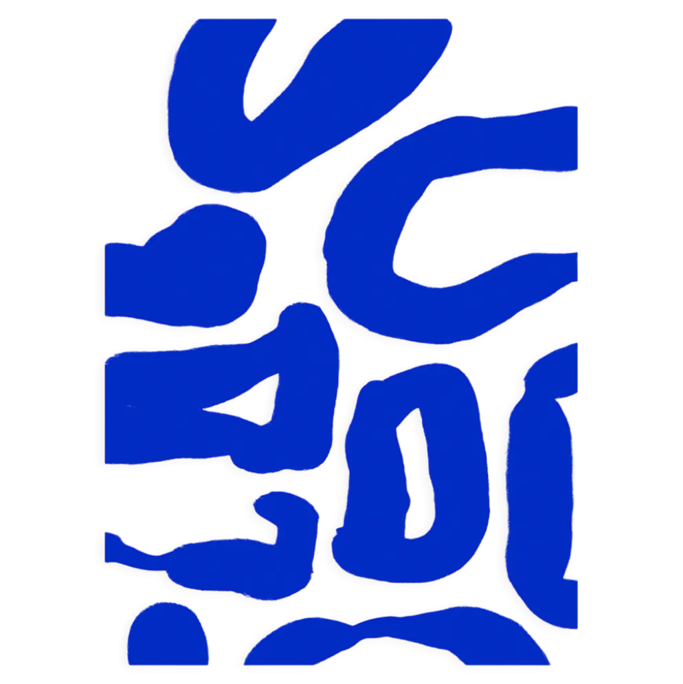 Formes bleues abstraites giclées imprimées