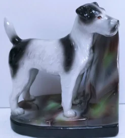 fox terrier porcelaine polychrome numéroté début xxème