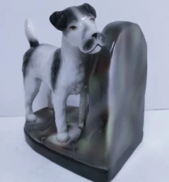 fox terrier porcelaine polychrome numéroté début xxème