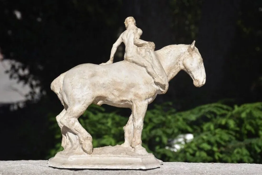 François Antoine Roume, Homme chevauchant un cheval de labour, vers 1935
