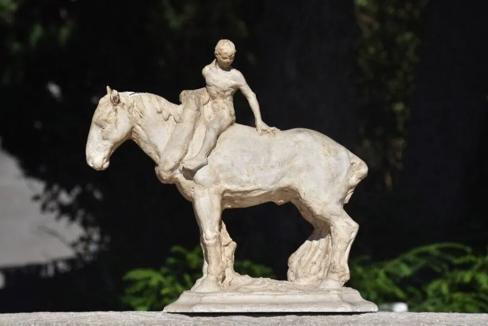 François Antoine Roume, Homme chevauchant un cheval de labour, vers 1935
