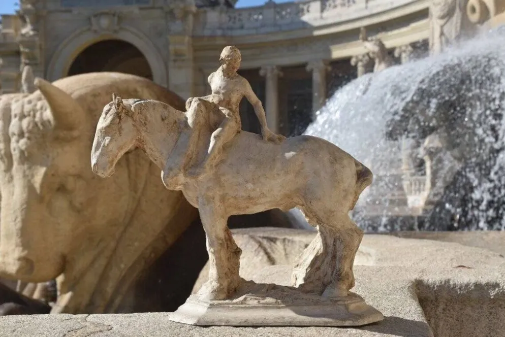 François Antoine Roume, Homme chevauchant un cheval de labour, vers 1935