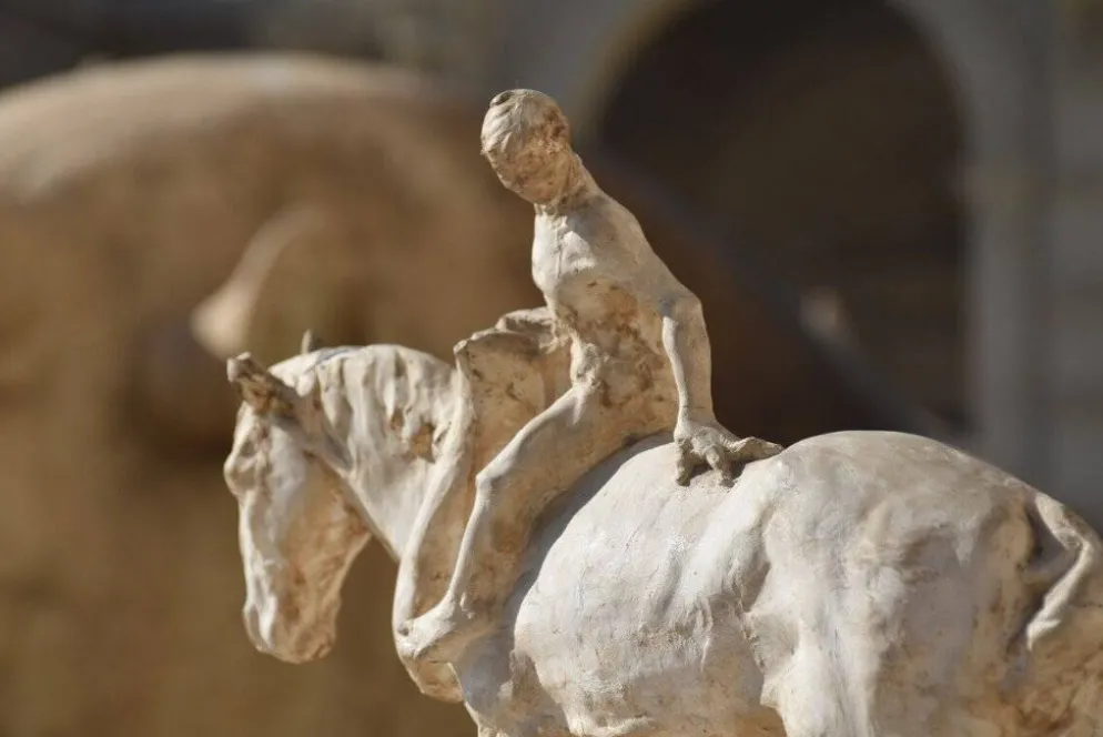 François Antoine Roume, Homme chevauchant un cheval de labour, vers 1935