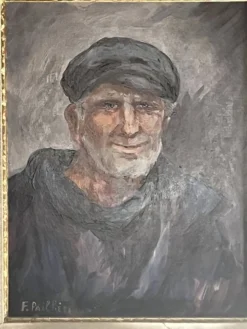 Fred Pailhès (1902-1991) "Le pêcheur" Huile sur panneau signée