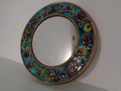 French Ceramic Mirror, 1960s