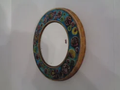 French Ceramic Mirror, 1960s