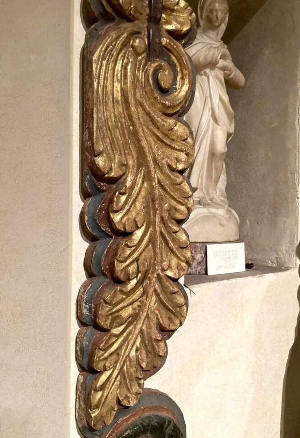 Frises de pilastre en bois sculpté polychrome italien du XVIIIe siècle, ensemble de 2