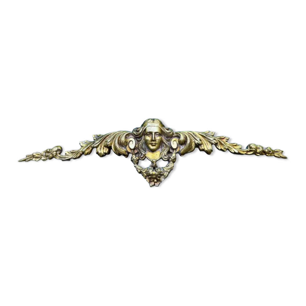 Fronton en bronze cariatide Art Nouveau