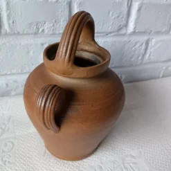 Gargoulette vintage fait main en grès marron vernissé