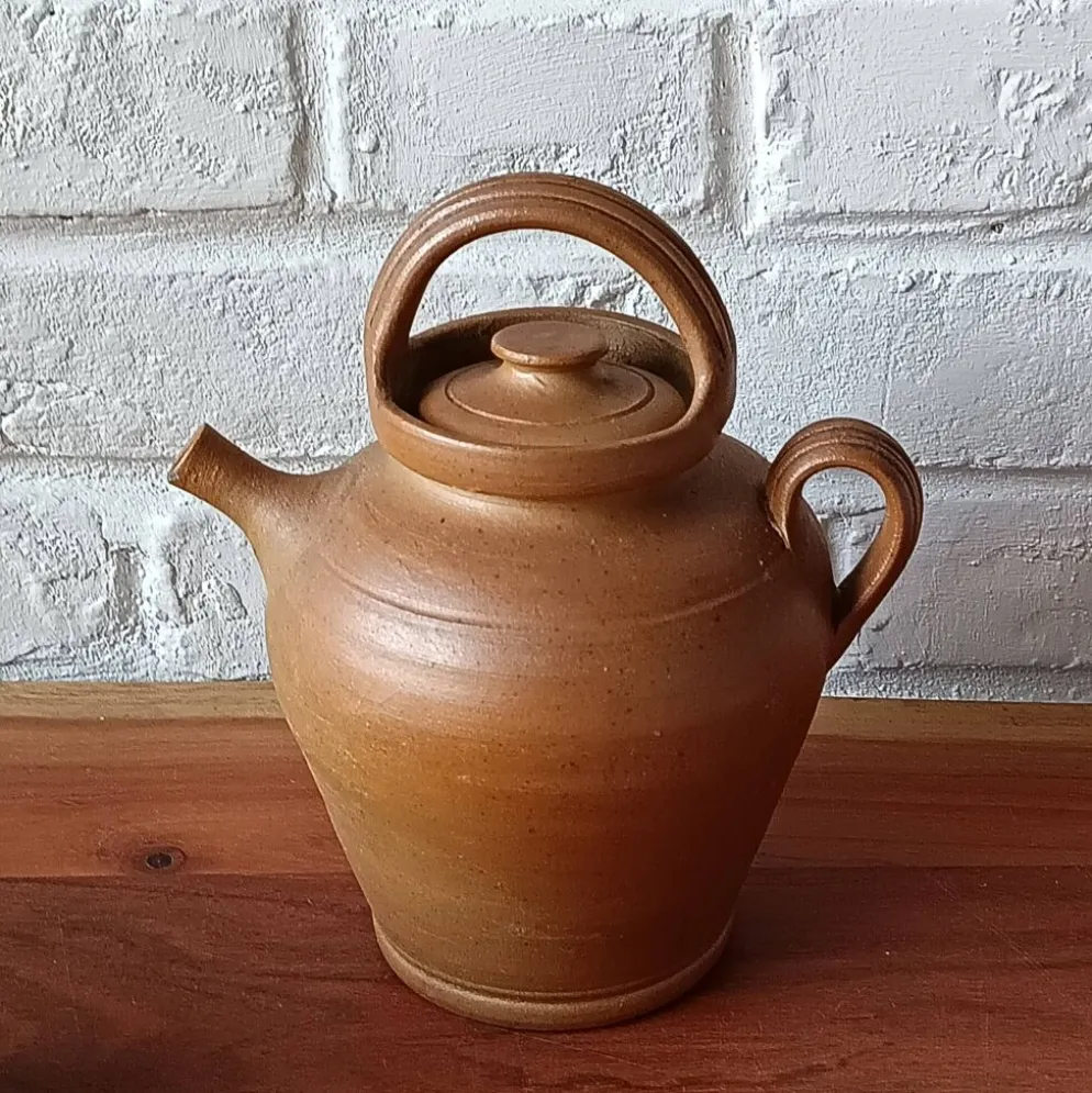 Gargoulette vintage fait main en grès marron vernissé