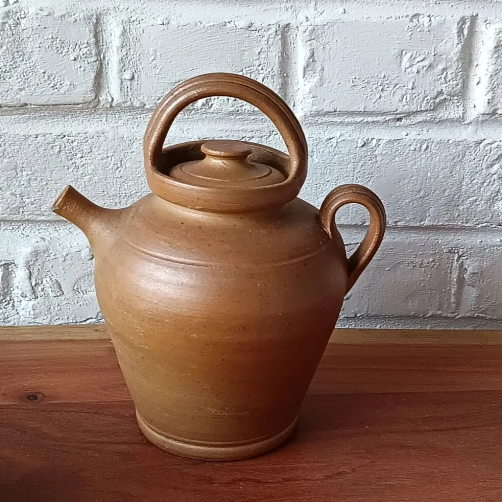 Gargoulette vintage fait main en grès marron vernissé