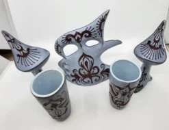 Garniture de Table Vintage Gabrielle Mackiewicz France 1950 (5 pièces