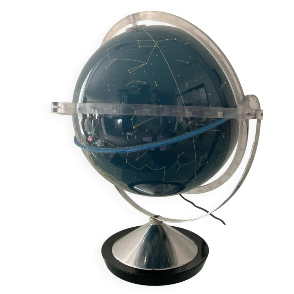 Globe céleste lumineux vintage Italy des années 70