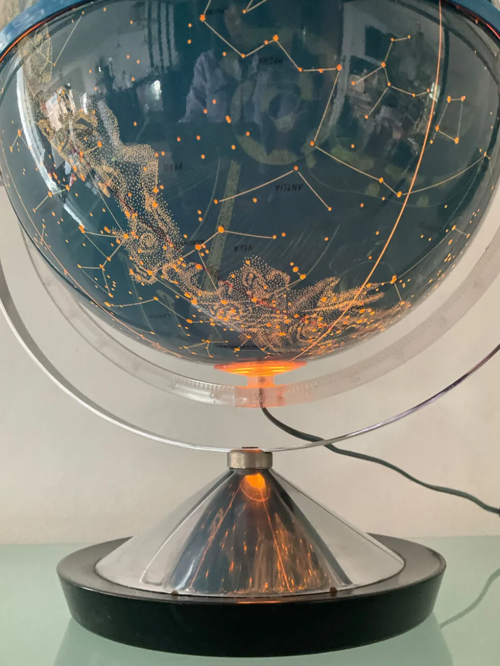Globe céleste lumineux vintage Italy des années 70
