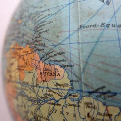 Globe en verre vintage illuminé - Columbus années 1960