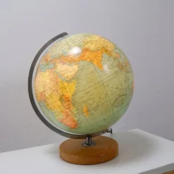 Globe en verre vintage illuminé - Columbus années 1960