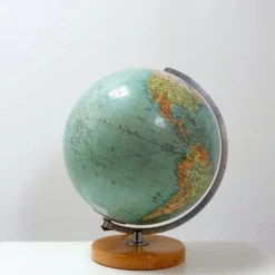 Globe en verre vintage illuminé - Columbus années 1960