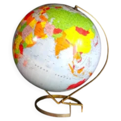 Globe terrestre gonflable vintage sur support, 1960, Taride Sevylor
