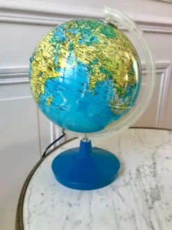 Globe terrestre lumineux années 70