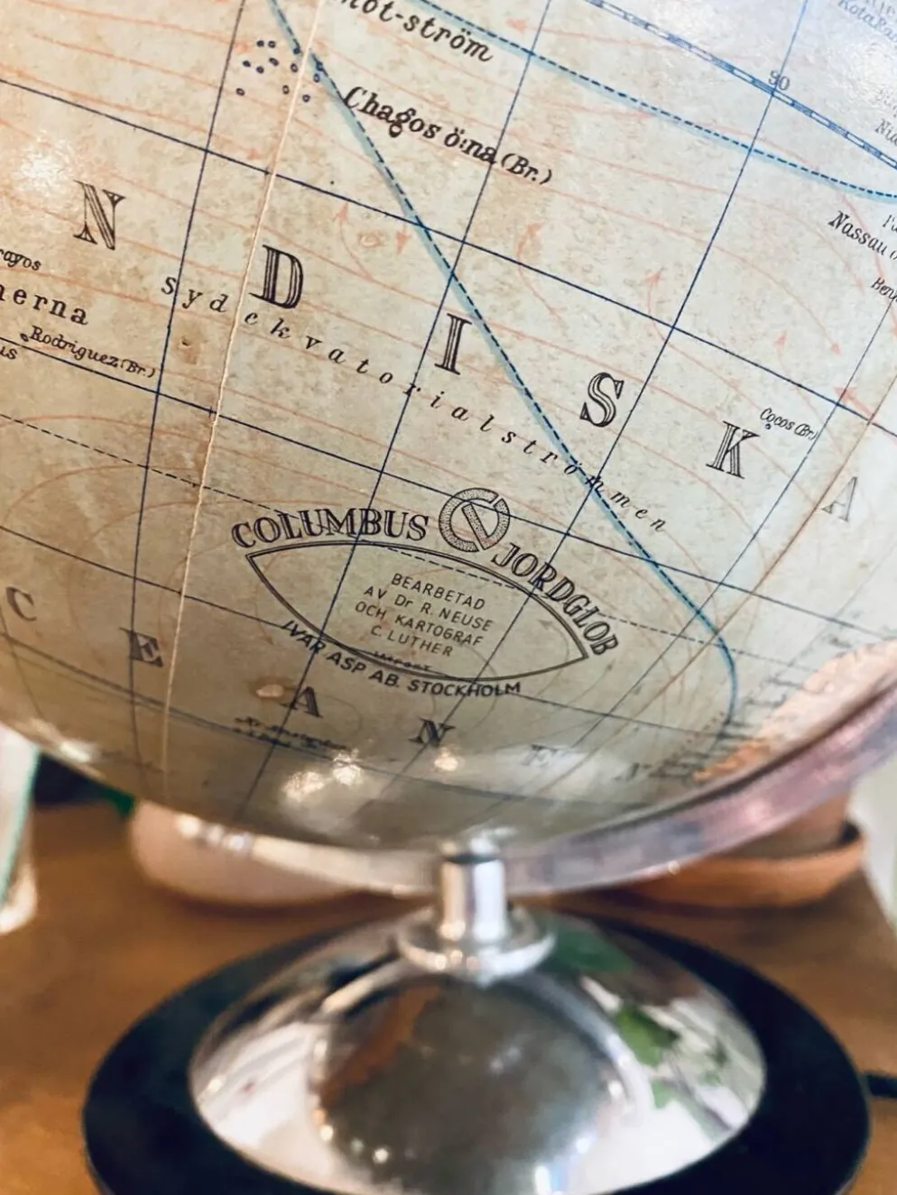 Globe terrestre lumineux Columbus Jordglob, Suède, 1950s