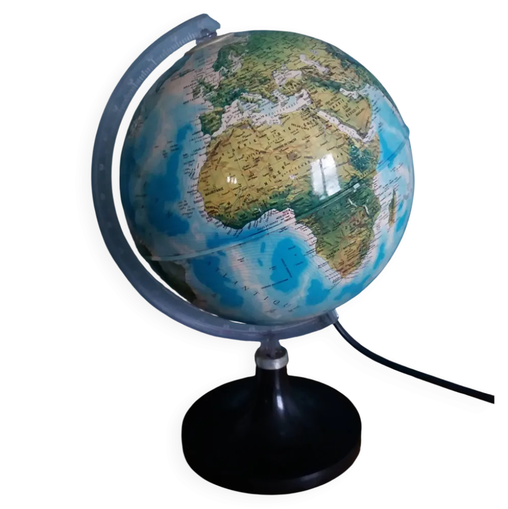 Globe terrestre lumineux Italie années 80