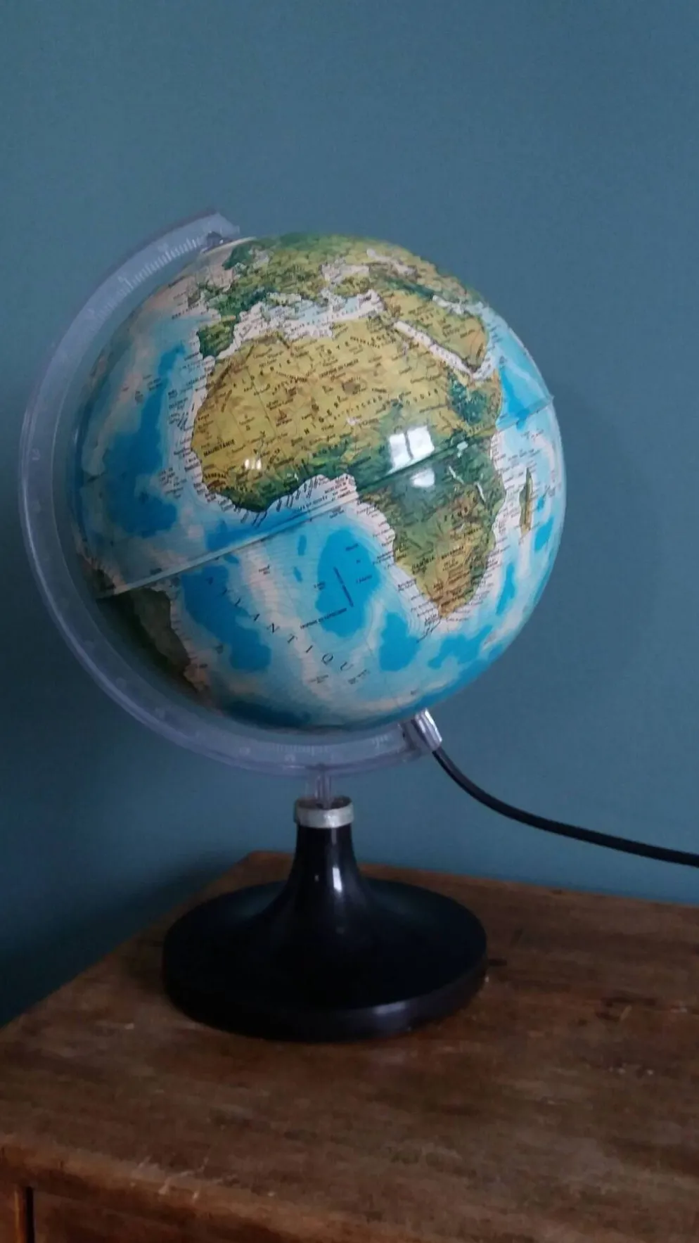 Globe terrestre lumineux Italie années 80