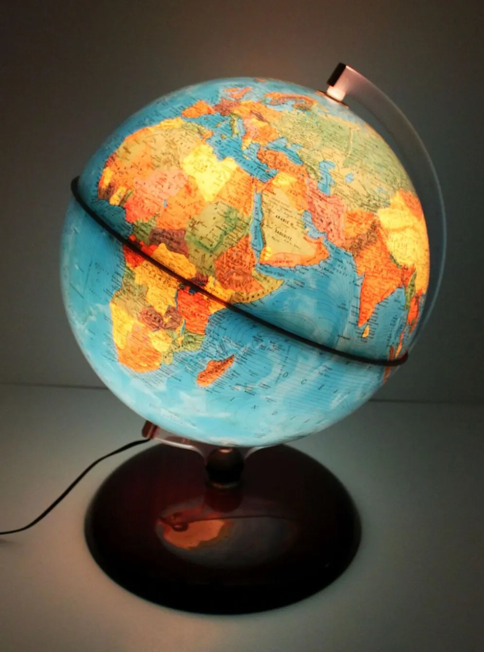 Globe terrestre lumineux 80's