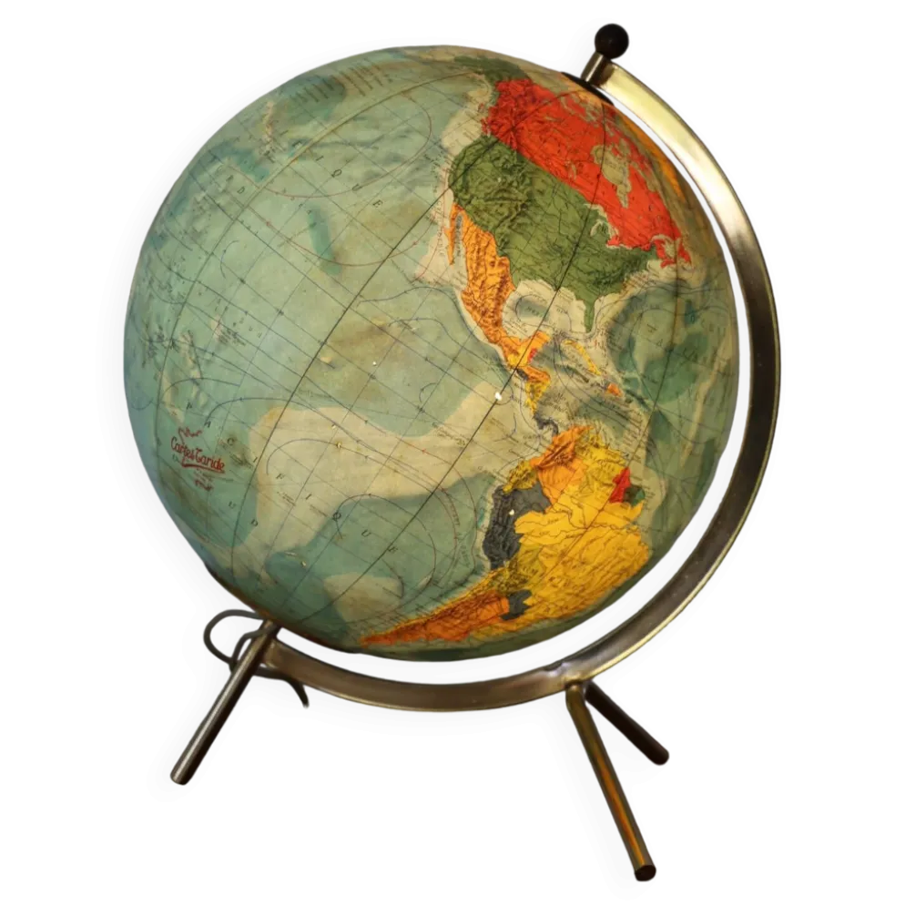 Globe terrestre lumineux TARIDE verre 1966