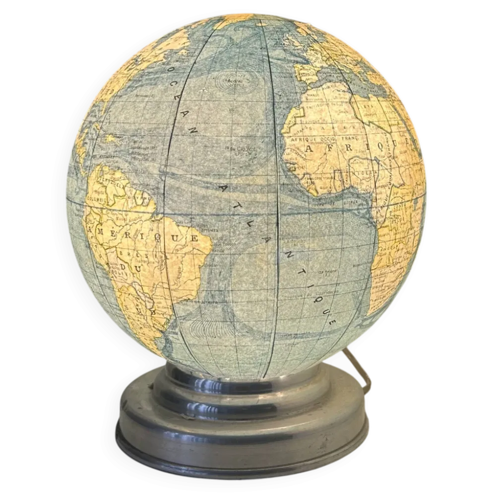 Globe terrestre lumineux vintage – fin des années 1940 / début 1950