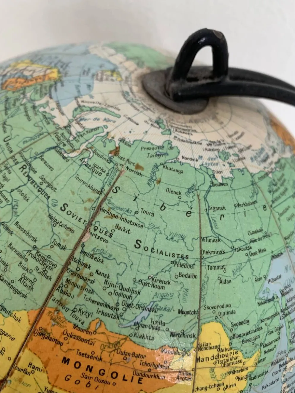 Globe terrestre, mappemonde Girard Barrère, 1960