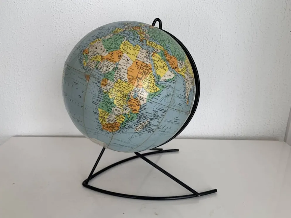 Globe terrestre, mappemonde Girard Barrère, 1960