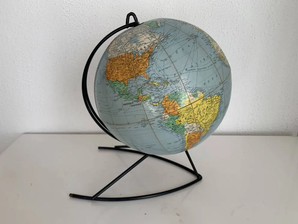 Globe terrestre, mappemonde Girard Barrère, 1960