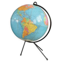 Globe terrestre vintage Girard et Barrère - Années 50-60 - piètement string - Ref 1153