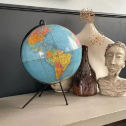 Globe terrestre vintage Girard et Barrère - Années 50-60 - piètement string - Ref 1153