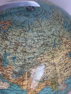 Globe terrestre vintage 1965 verre allemand Colombus duo - 34 cm