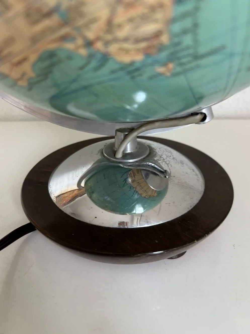 Globe terrestre vintage 1965 verre allemand Colombus duo - 34 cm