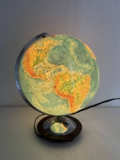 Globe terrestre vintage 1965 verre allemand Colombus duo - 34 cm
