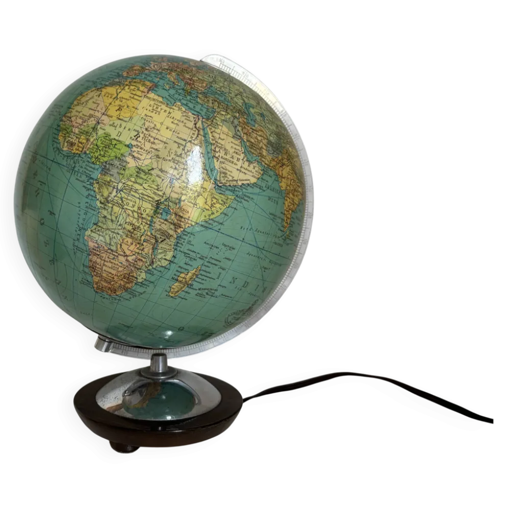 Globe terrestre vintage 1965 verre allemand Colombus duo - 34 cm