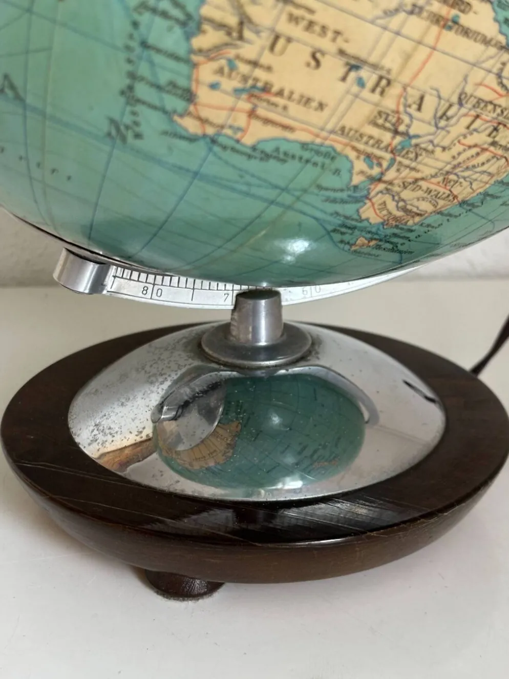 Globe terrestre vintage 1965 verre allemand Colombus duo - 34 cm