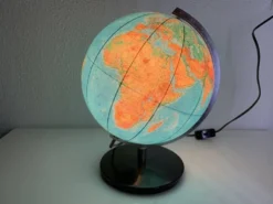 Globe vintage 1976 terrestre allemand (français) JRO Wechselbild - 34 cm
