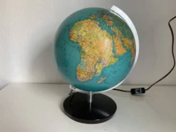 Globe vintage 1976 terrestre allemand (français) JRO Wechselbild - 34 cm