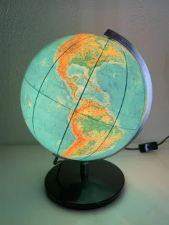 Globe vintage 1976 terrestre allemand (français) JRO Wechselbild - 34 cm