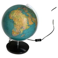 Globe vintage 1976 terrestre allemand (français) JRO Wechselbild - 34 cm