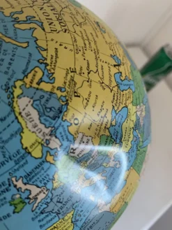 Globe vintage 1960 terrestre doré Taride tripode mappemonde - 28 cm